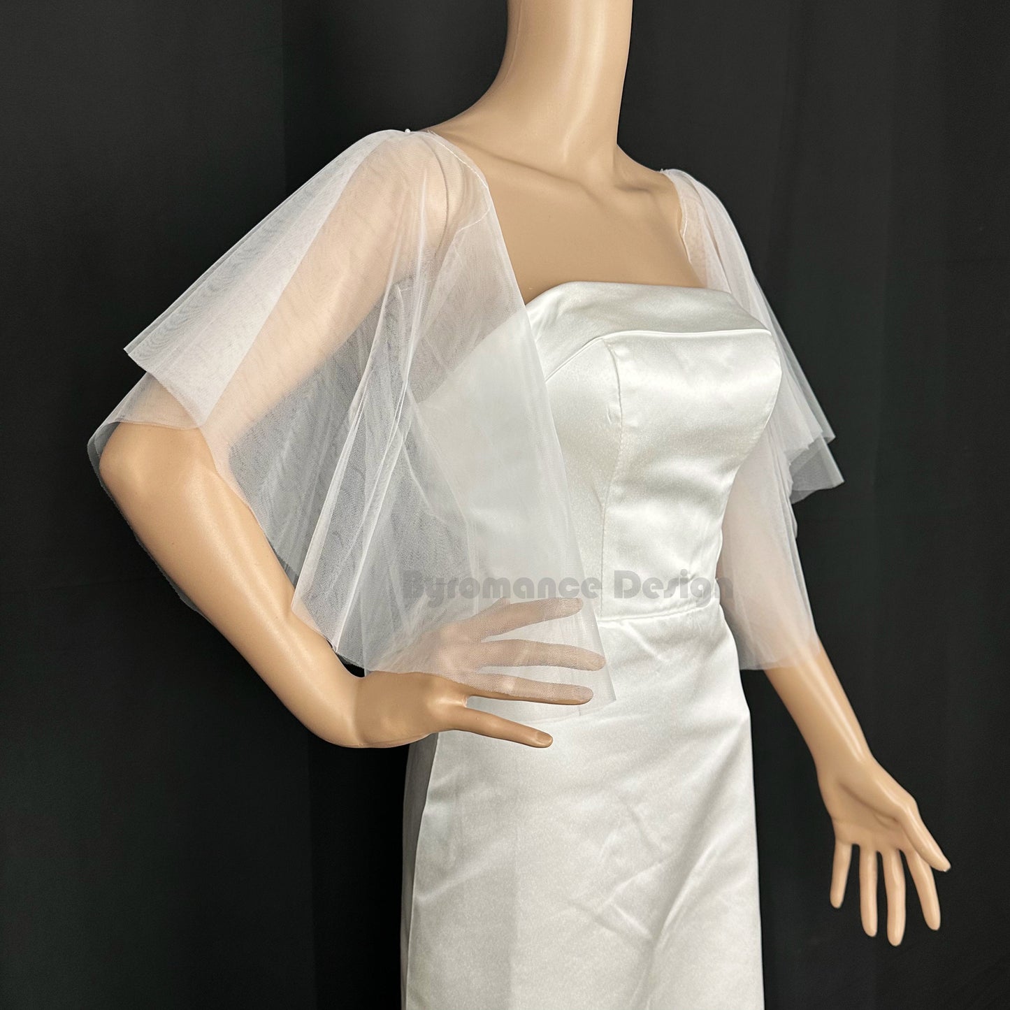 Handmade  customized Sewing needed tulle off shoulder  weeding sleeve