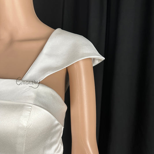 Satin detachable cap sleeves.detachable cap straps,satin wedding dress sleeves BYRDSL115