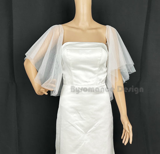 Handmade  customized Sewing needed tulle off shoulder  weeding sleeve