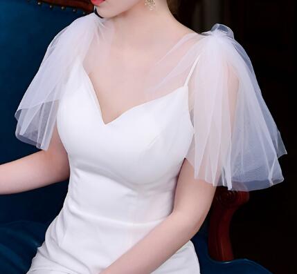 shoulder veil wedding dress