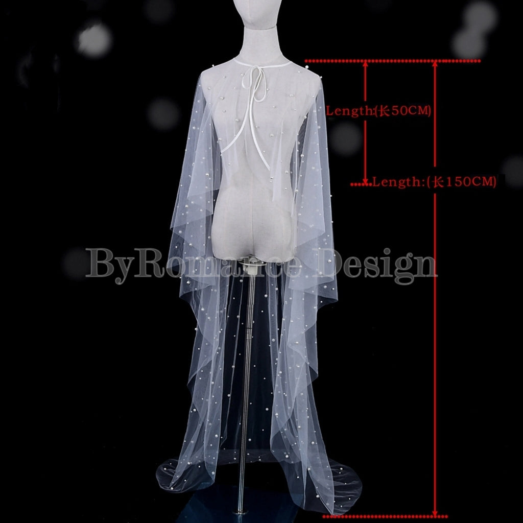 Wedding veil, dress topper ,pearl up top