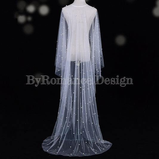 Wedding veil, dress topper ,pearl up top
