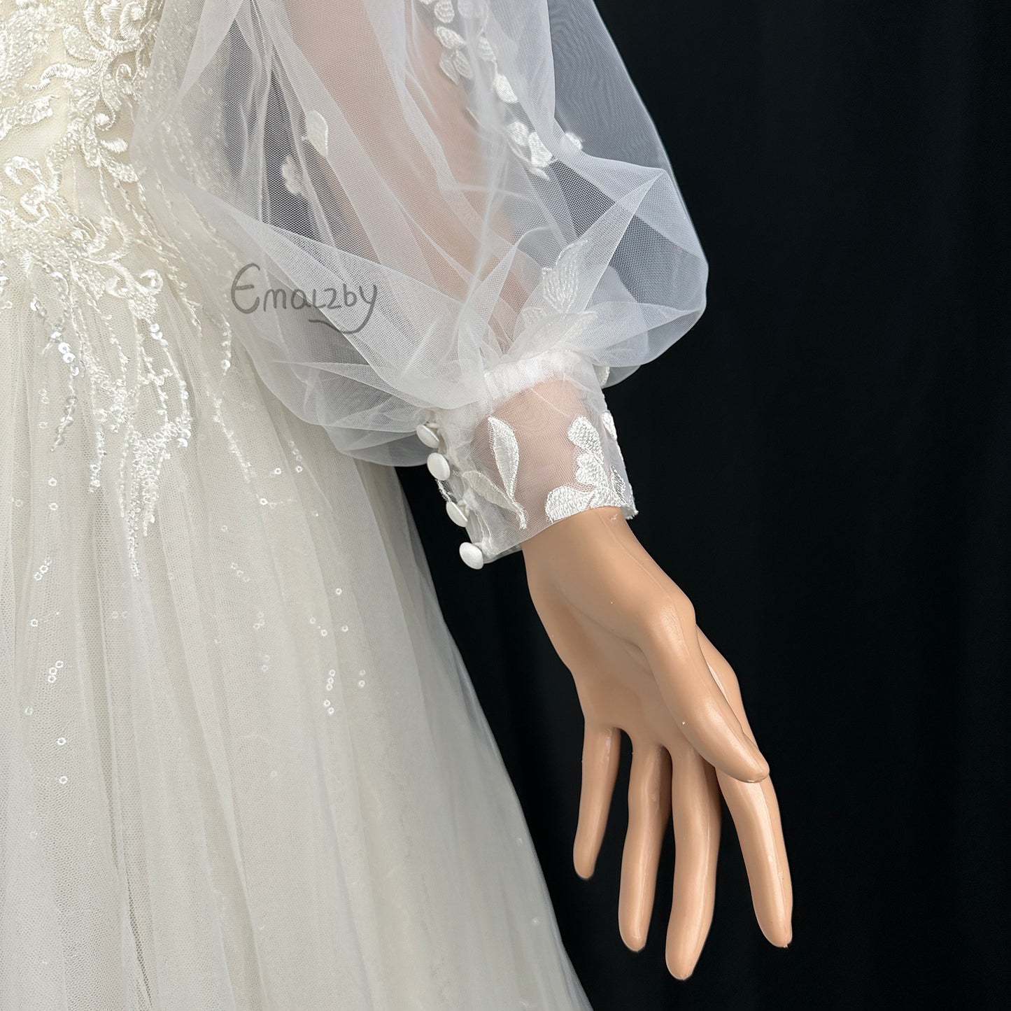 romantic sheer tulle sleeves for bridalwedding day, sleeves for bridal dress,floral sleeve BYRDSL73