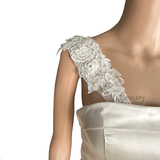 cotton lace wedding dress straps add on.detachable straps for bridal,bridal sleeves BYRDSW08（复制）
