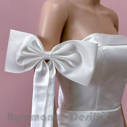 satin  big bow elastic up removable