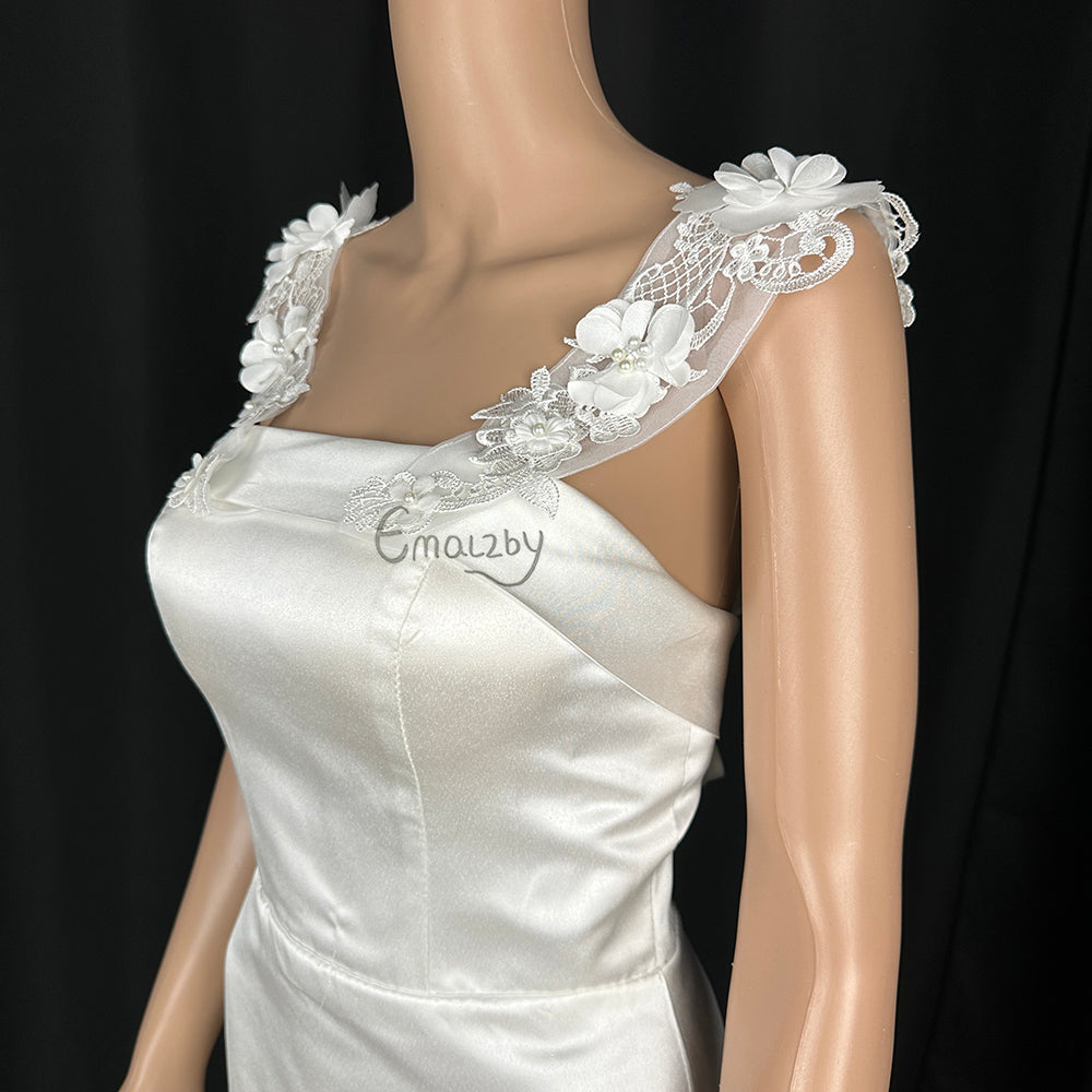 3D flower detachabl bridal straps,wedding straps,lace straps for wedding dress add on BYRDSW05
