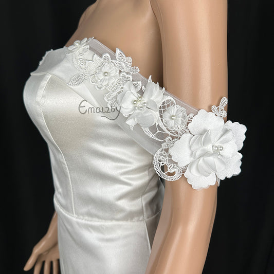 3D flower detachabl bridal straps,wedding straps,lace straps for wedding dress add on BYRDSW05