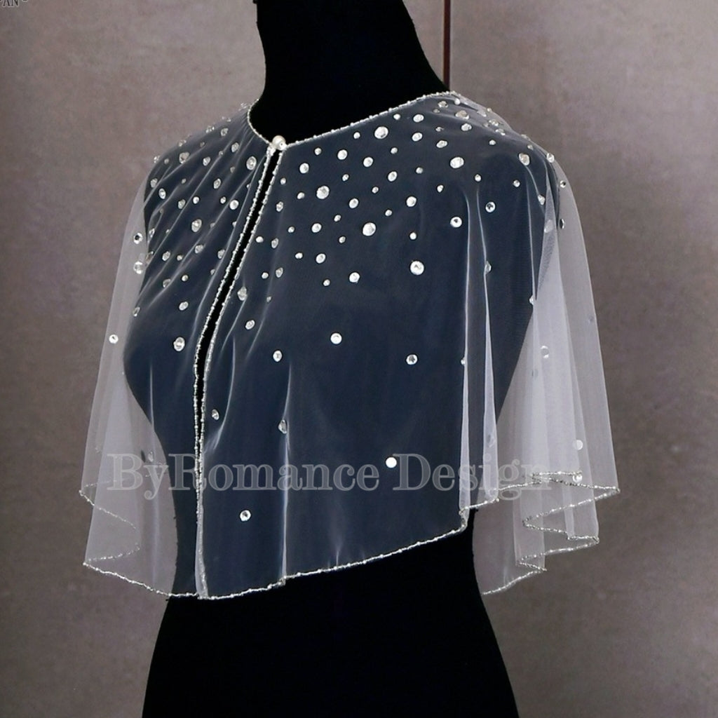 EMZLABY Customized rhinestone wedding dress topper BYRDVG7502