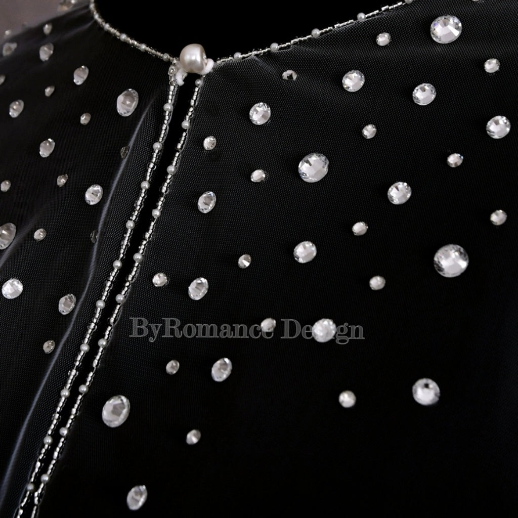 EMZLABY Customized rhinestone wedding dress topper BYRDVG7502