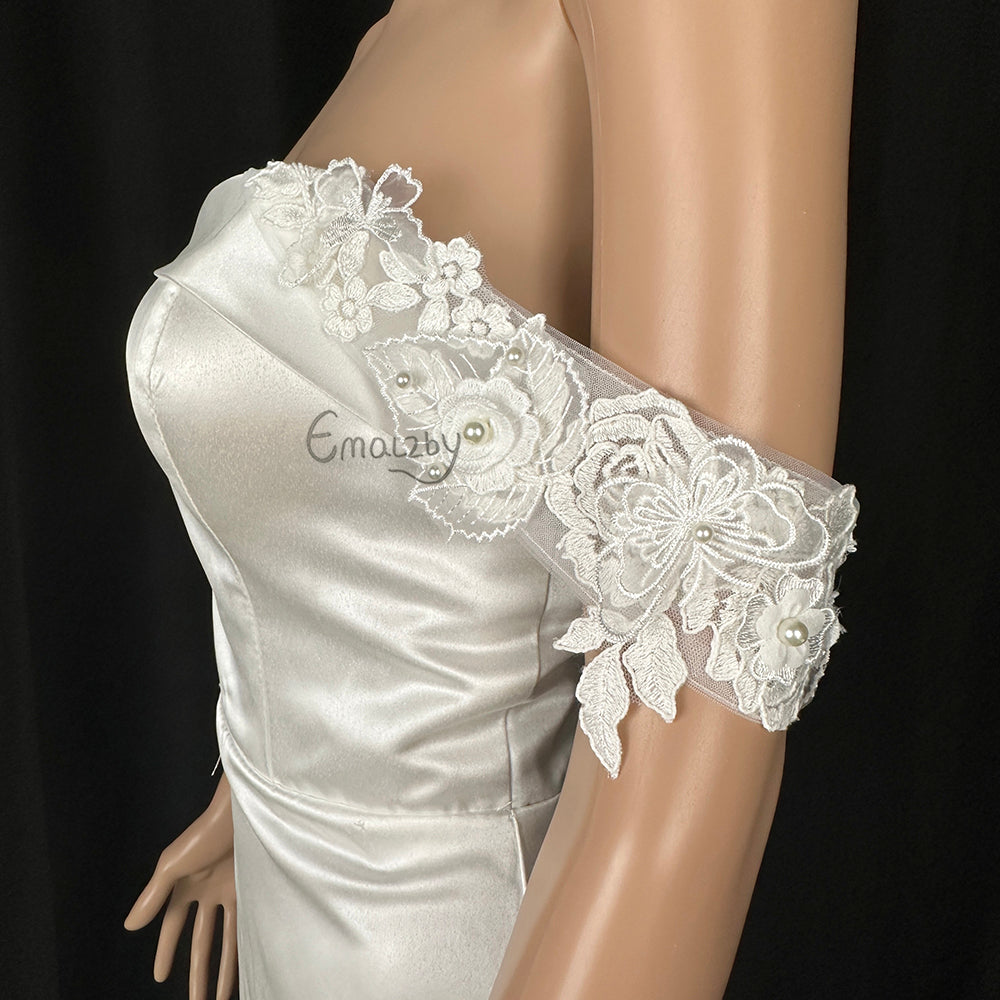 cotton lace wedding dress straps add on.detachable straps for bridal,bridal sleeves BYRDSW08（复制）